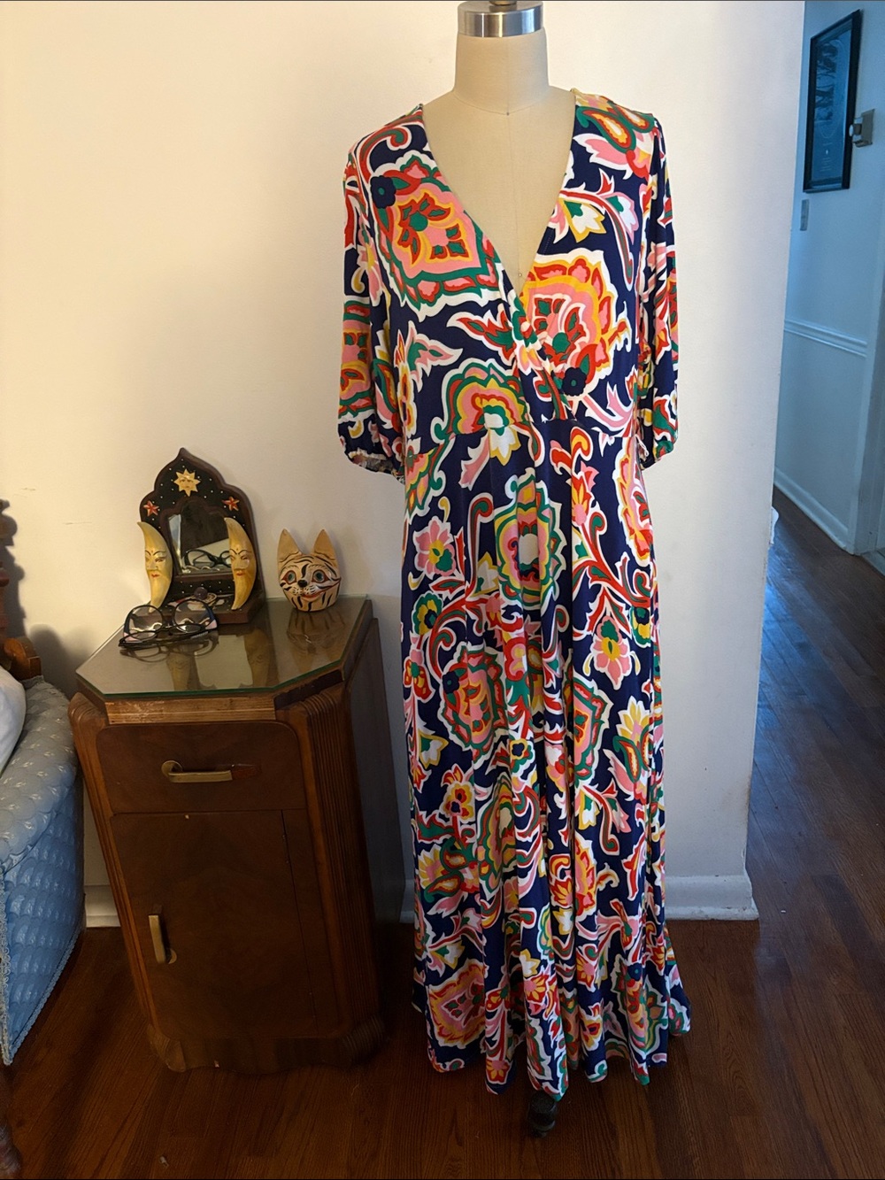 Boden multi color maxi dress size 14